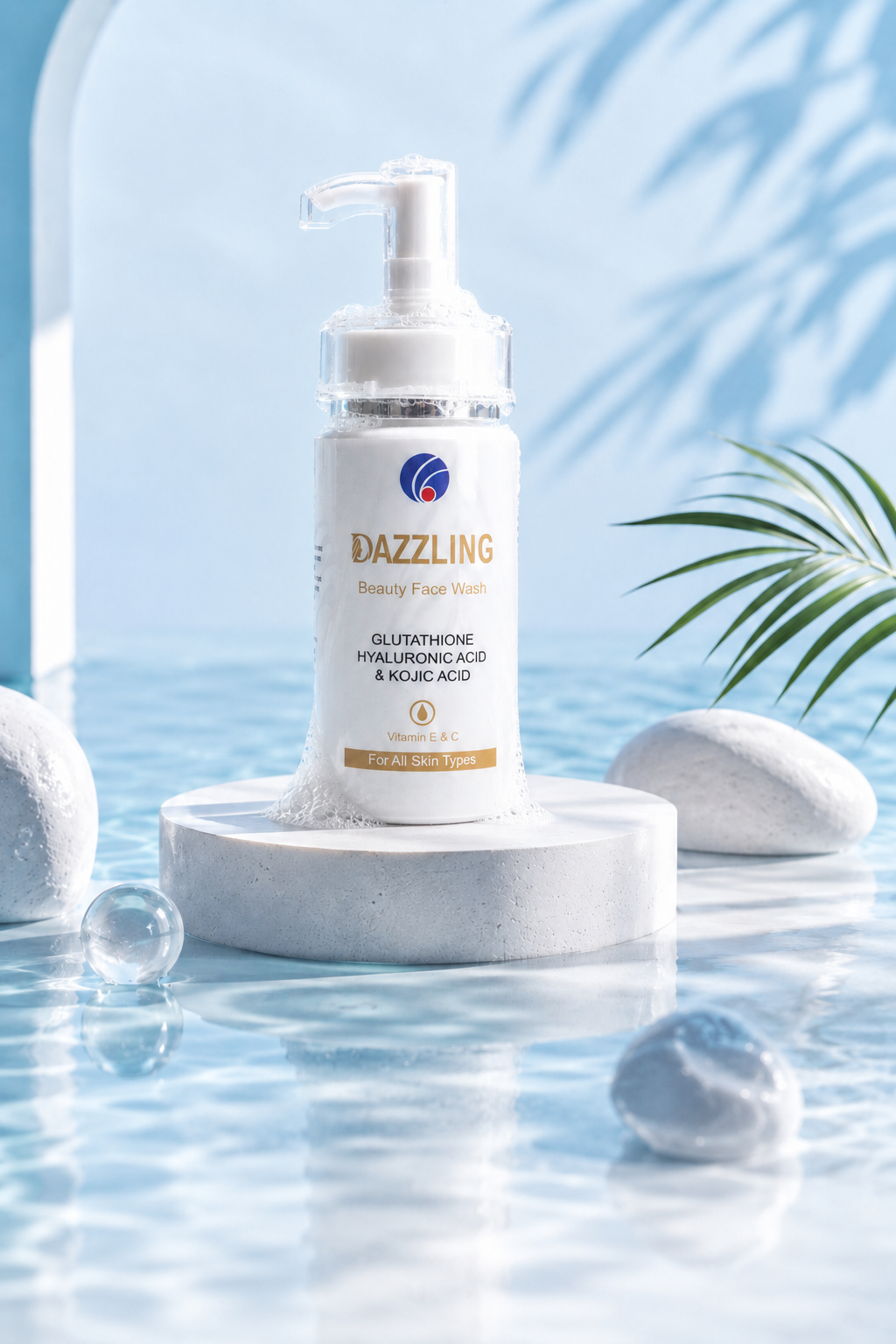Dazzling Premium Glutathione, Hyaluronic & Kojic Acid Face Wash - 120ml