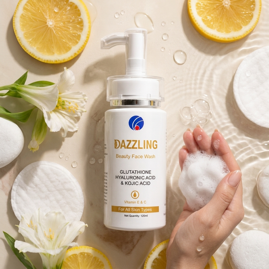 Dazzling Premium Glutathione, Hyaluronic & Kojic Acid Face Wash - 120ml